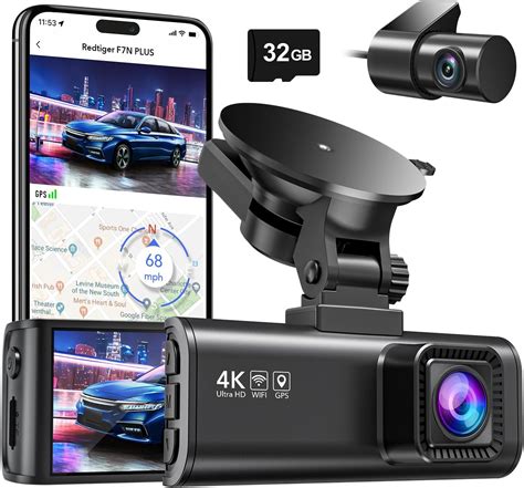 REDTIGER 4K Dashcam Cámara Coche con WiFi y GPS Camara Coche Dash CAM