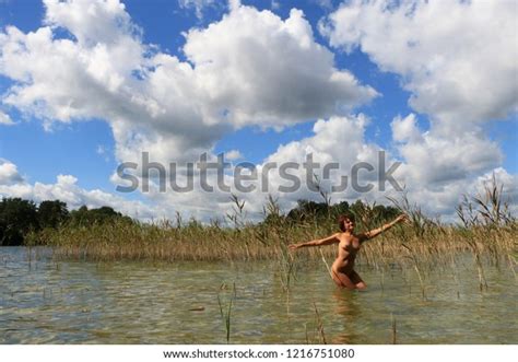 Beautiful Naked Woman On Lake Stock Photo 1216751080 Shutterstock