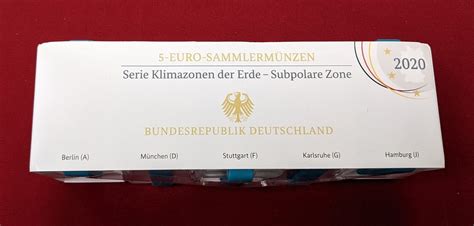 Bundesrepublik Deutschland 5 x 5 Euro Gedenkmünzen A J 2020 Subpolare