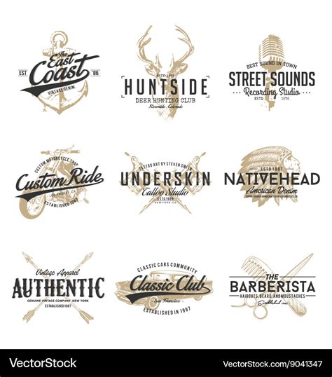 Vintage style logo design Royalty Free Vector Image