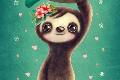 Illustration Of A Sloth Sloth Art Cute Baby Sloths Sloth