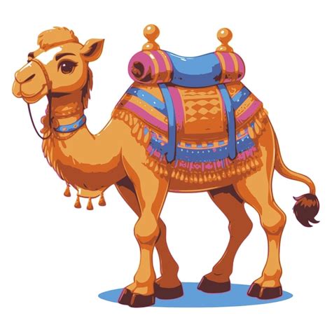 Camel Cartoon Isolated White Background Premium AI Generated Vector