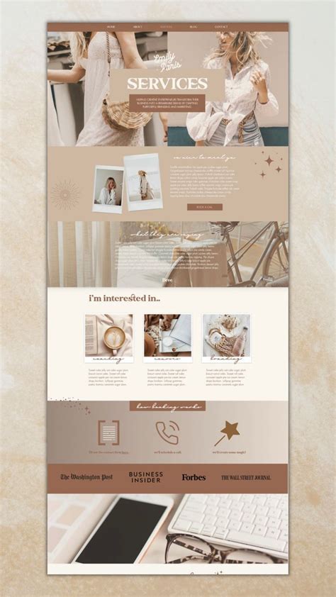 Boho Wix Website Design Template For Life Coaches Bloggers