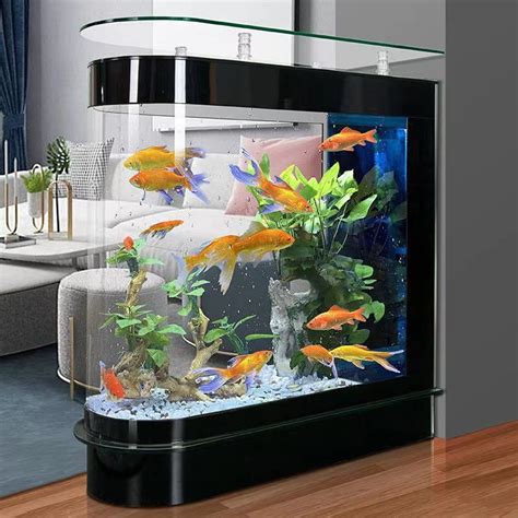 Black Luxury Large Fish Tank Gal Led Aquarium Kit Upright Fish Tank