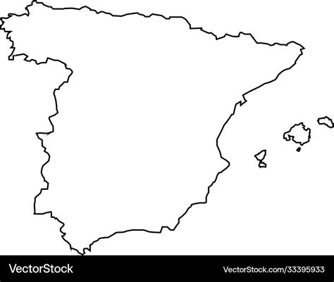 Spain map outline country Royalty Free Vector Image