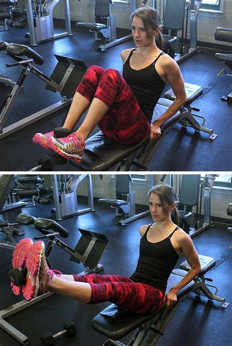 Bench Workout Weighted Leg Extensions - Physical Kitchness