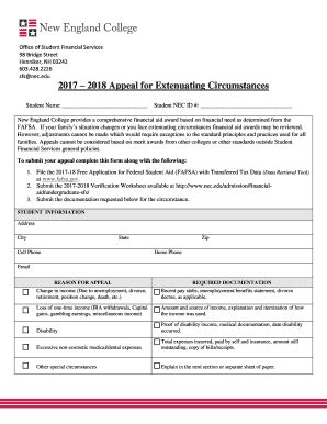 Fillable Online Nec Appeal For Extenuating Circumstances Form