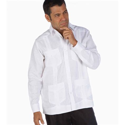 Deluxe Linen Guayabera Shirt On Sale Today Ships Free