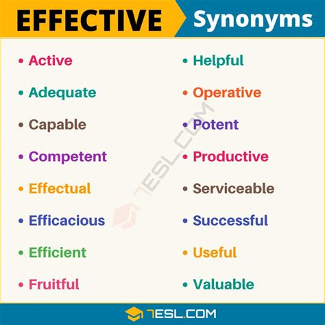 Synonyms For Effective With Examples Another Word For