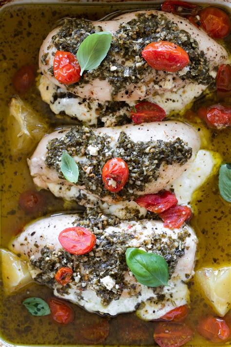 Pesto Baked Chicken Cheesy Simple Weeknight Dinner Kroll S Korner