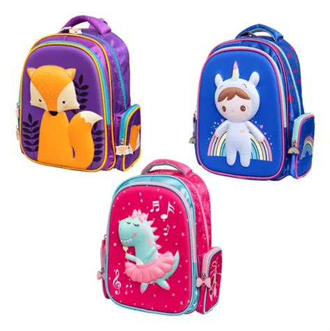 Mochila Infantil Escolar 3d Reforçada Costas Menina Menino