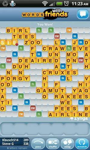 Words With Friends Cheat Invitational 1 Round 1 Winner Soog35