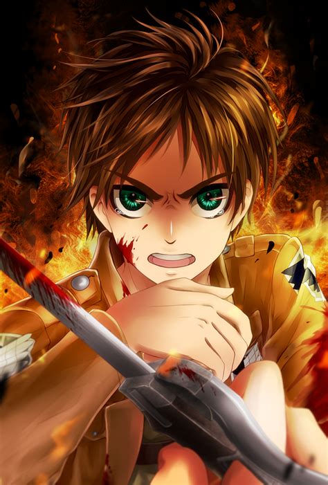 Eren Jaeger Attack On Titan Mobile Wallpaper By Pixiv Id 5116601