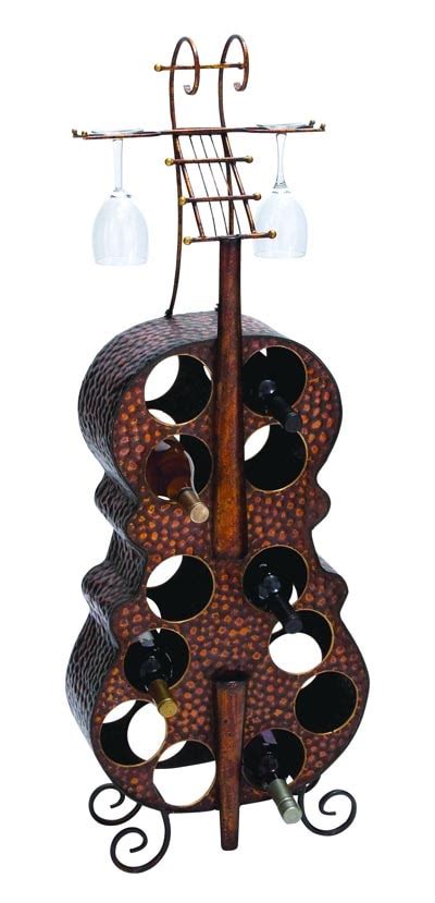 Cello Shaped Wine Rack Globe Imports