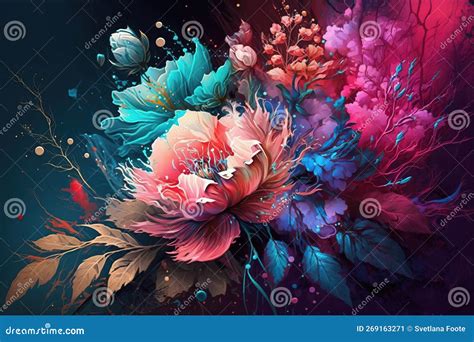 Beautiful Floral Background Ai Generated Illustration Stock