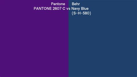 Pantone 2607 C Vs Behr Navy Blue S H 580 Side By Side Comparison