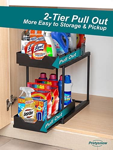 Under Sink Organizer And Storage 2 Tier Undersink Sliding Drawer For