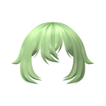 Messy Anime Bangs In Sage Green S Code Price Rblxtrade