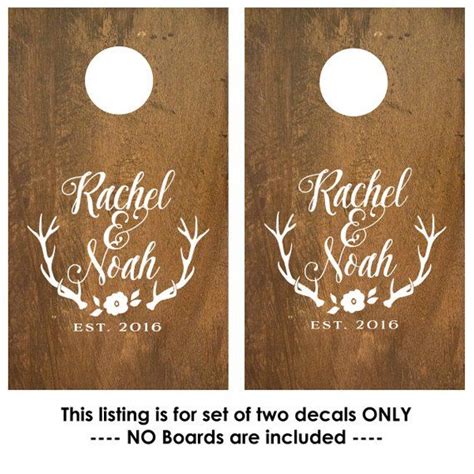 Wedding Cornhole Decal Wedding Game Cornhole Board Decals Personalized