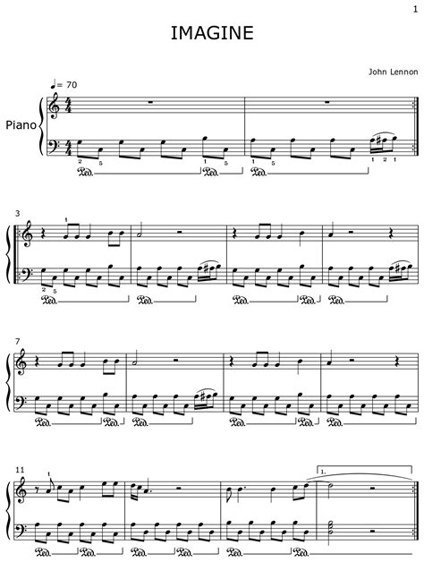 IMAGINE - Sheet music for Piano