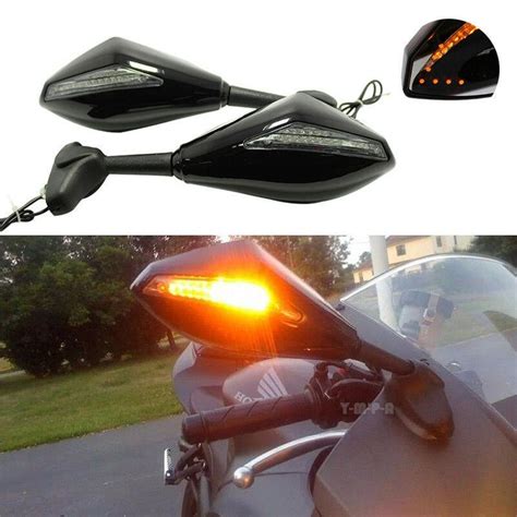 Buy Hot Motorcycle Rearview Mirrors Led Turn Signal Integrated