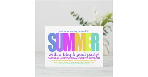 End Of Summer Party Invitation Zazzle