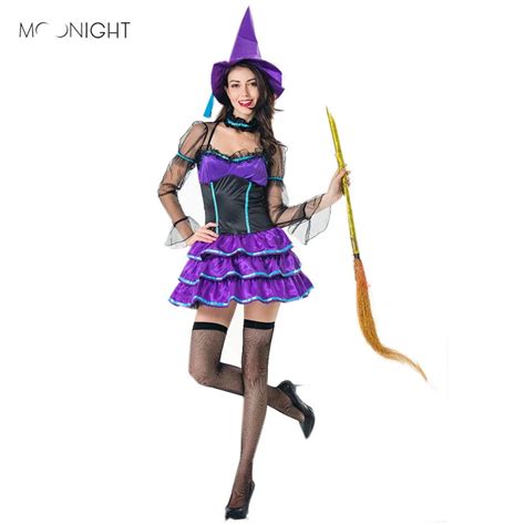 Moonight Gothic Witch Halloween Costume Sorceress Costume Adult Witch