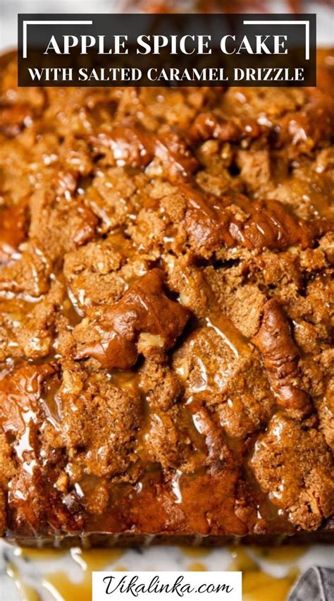 Apple Spice Cake With Salted Caramel Drizzle Apple Spice Cake Spiced Apples Cake Frosting Recipe