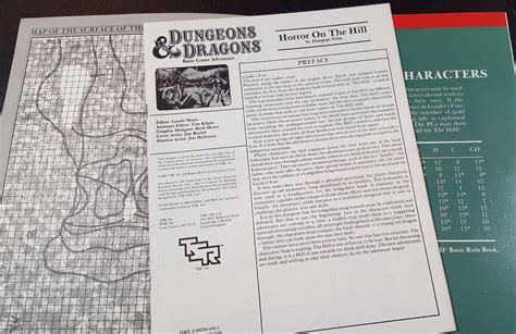 B5 Horror On The Hill Dungeons Dragons Basic Dandd Mystara Tsr 9078 1883207305