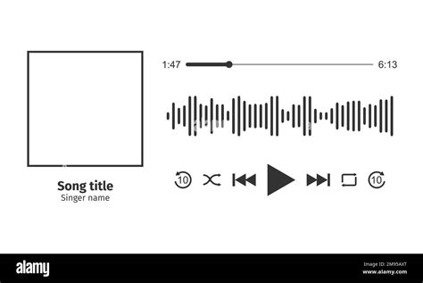 Diseño De Interfaz De Reproductor De Música Con Marco De Fotos De Canción Diferentes Botones