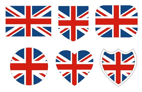 United Kingdom flag in design shape set. Flag of UK in design shape set 25863250 PNG