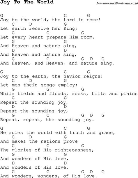Joy To The World Chords for Guitar and Ukulele