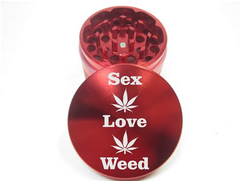 Sex Love Weed 2 Inch 50mm Metal Herb Grinder Etsy