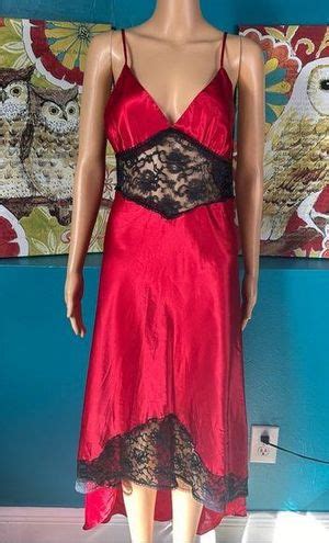 Victoria S Secret Gold Label Red Lace Maxi Lingerie Dress Size M From Natasha