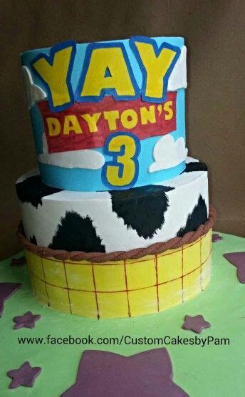 Toy Story Themed Birthday Cake With Hand Painted Edible Logo Themed