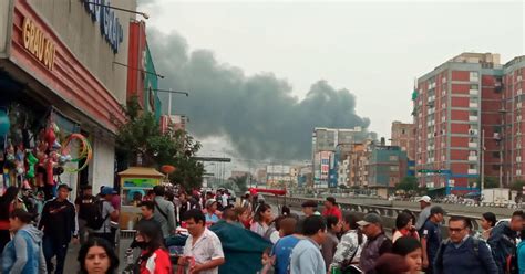 Incendio en Gamarra cierran avenidas Aviación y Grau por emergencia en