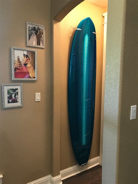 Vertical Surfboard Display Rack | Clear Acrylic Wall Mount - StoreYourBoard.com