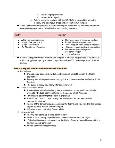 SOLUTION: The cuban revolution summary notes - Studypool