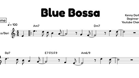 Blue Bossa Saxophone Sheet Music