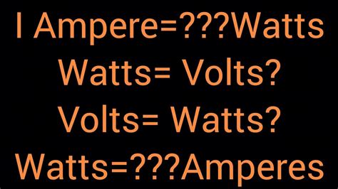 Watts To Ampere Conversion YouTube