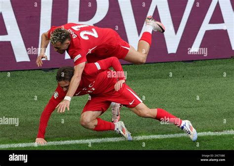 Dortmund Germany June Kenan Yildiz Of Turkiye Celebrates With