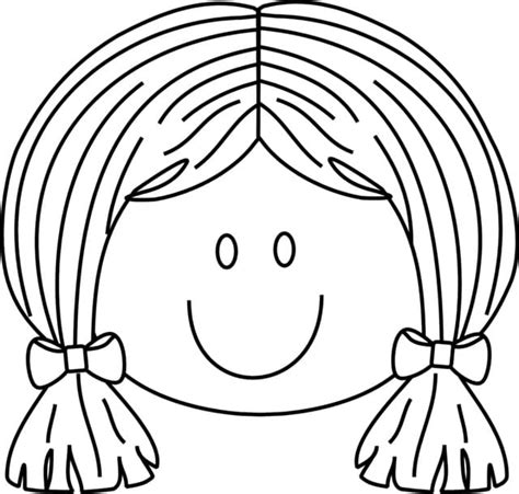 Happy Girl Face Coloring Page Free Printable Coloring Pages For Kids