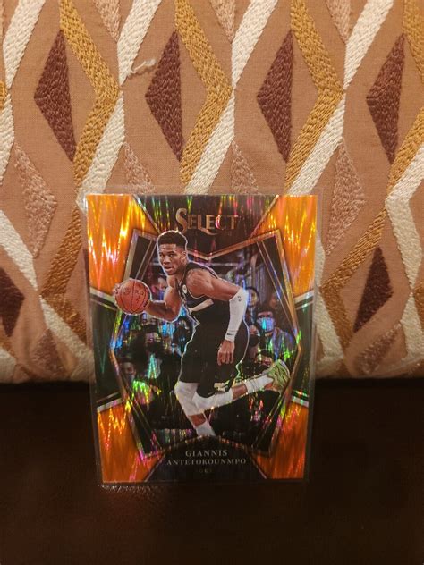 Giannis Antetokounmpo Orange Flash Premier Level 2122 Panini Select Ebay