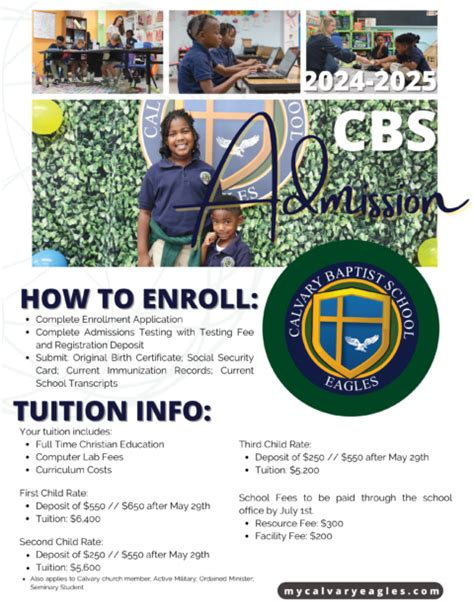 Tuition - Calvary Baptist School