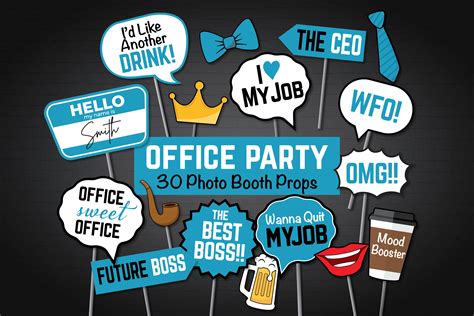 30 Office Party Photo Booth Props Funny Adult Work Svg Bundle Etsy Australia