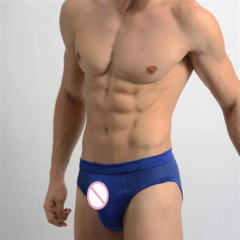 Cheap Men Underwear Low Waist Sexy Briefs Trunks Hot Men Briefs Pure Color Cuecas Gay Underwear