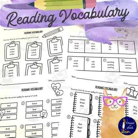 Reading Vocabulary Practice By Teach Simple