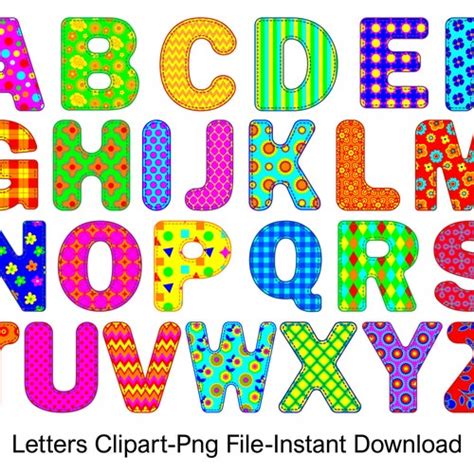 Alphabet Clipart Colorful Alphabet Letters Clip Art Colorful - Etsy ...