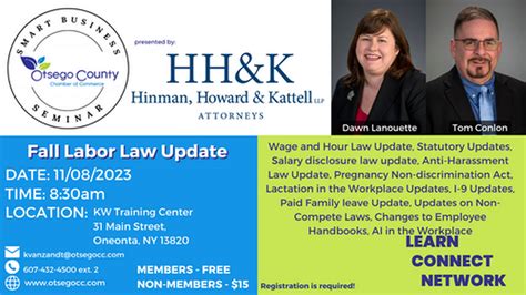 2023 Labor Law Update Fall Nov 8 2023 The Otsego County Chamber The Otsego County