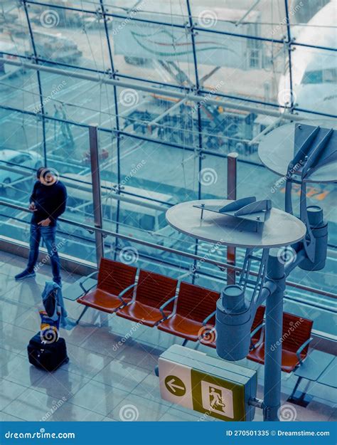 Waiting Flight Departure at Dubai International Airport. Editorial